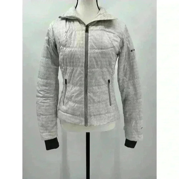Columbia OmniHeat/OmniShield Interchange Winter Jacket White/Gray Stripes, Sz XS - Picture 1 of 14